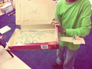 Do you think my apple love is having an influence on my students?  Adam made an apple Mac Book! 